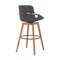 Armen Living Baylor 30" Gray Faux Leather and Walnut Wood Swivel Bar Stool LCBABAWAGR30 - alternate 2